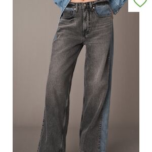 Good American Two-Tone Flare Jeans @ Sold @ Anthropologie